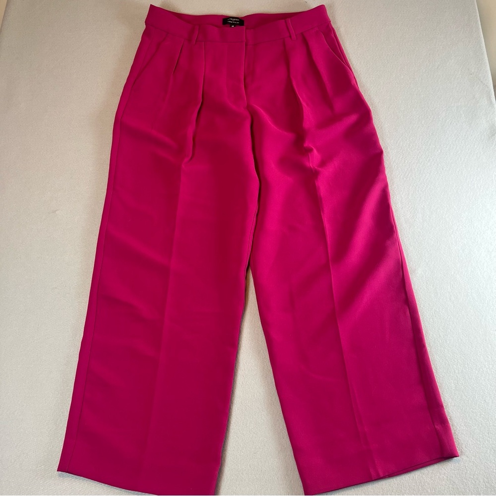 BANANA REPUBLIC Magenta Wide Leg Pants 14 NWT Pleated High Rise Fuchsia Pink 30”